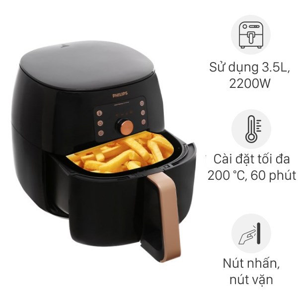 Đánh giá chi tiết Nồi chiên không dầu Philips HD9860/90: Đỉnh cao chiên nướng thông minh